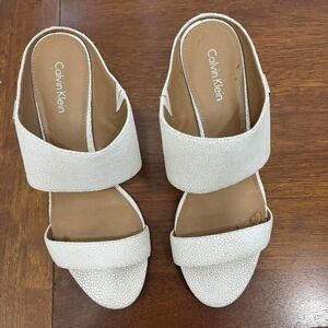 Calvin Klein CecilyWomen's Shoes Heels Size 8 Leather Metalic Party